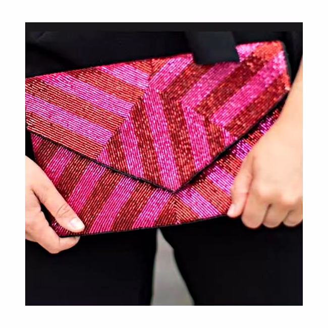 fuchsia beaded clutch for boutique accessory collections