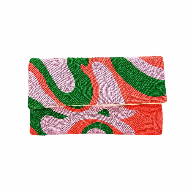hand-embroidered watermelon envelope clutch for boutique collections