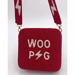 maroon beaded box bag for retail store accessory collections
