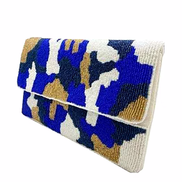 royal blue camo beaded clutch envelope style supplier