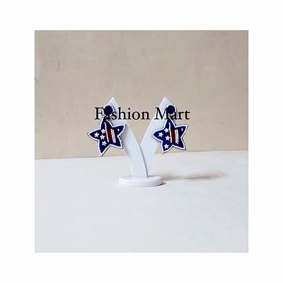 red white & blue beaded american flag earrings supplier