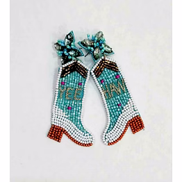 cowgirl boot beaded earrings wholesale collections