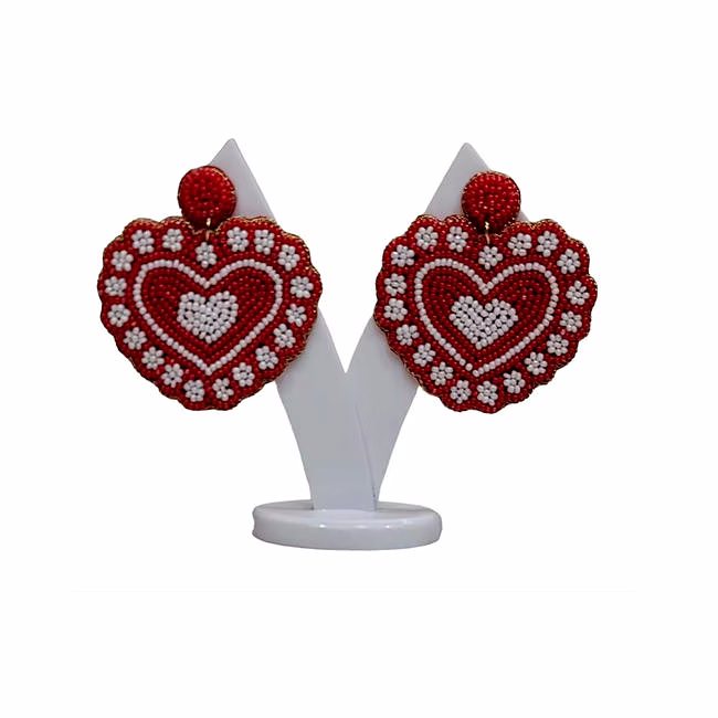 daily-wear seed-beaded heart earrings manufacturer offerings