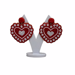 daily-wear seed-beaded heart earrings manufacturer offerings