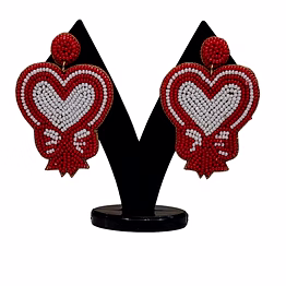 heart beaded earrings for retail gift and occasion collections