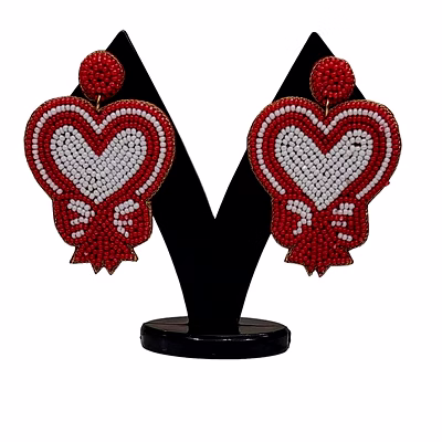 heart beaded earrings for retail gift and occasion collections
