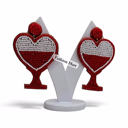 boho beaded heart earrings for retail gift collections
