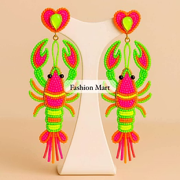 artisan beaded crawfish earrings for boutique jewelry lines