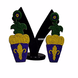 custom beaded mardi gras earrings manufacturer