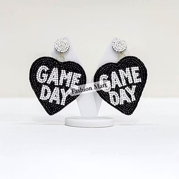 hand beaded statement game day earrings supplier