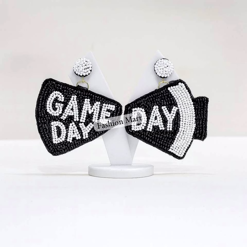 beaded football gameday earrings for boutique collections