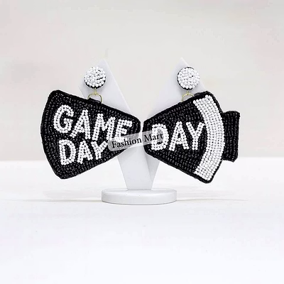 beaded football gameday earrings for boutique collections