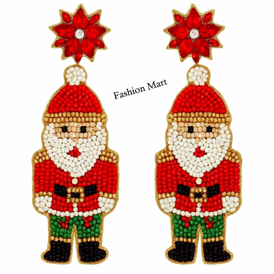 beaded statement christmas earrings for gift collections