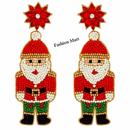 beaded statement christmas earrings for gift collections