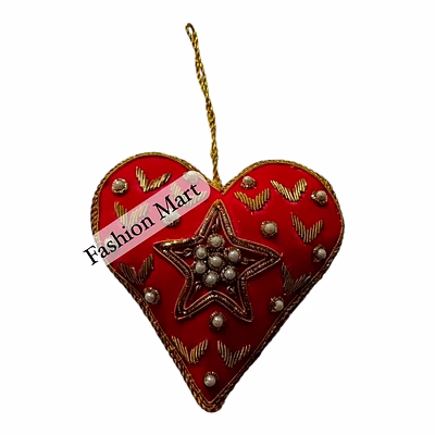 handmade beaded heart ornament exporter for holiday displays