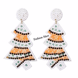 christmas tree beaded earrings for holiday boutique collections