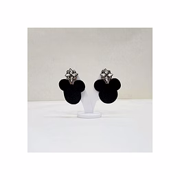 black beaded mickey-inspired earrings for women wholesale