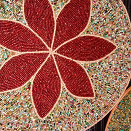 hand-beaded santa christmas placemats wholesale