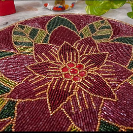 hand-beaded table placemats for boutique collections