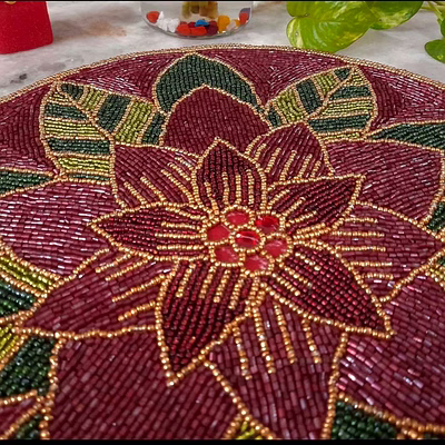 hand-beaded table placemats for boutique collections