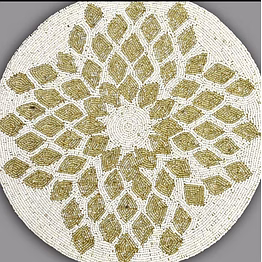 printed boho woven round coaster set wholesale