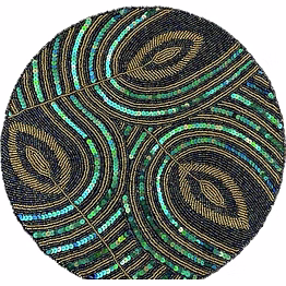 peacock beaded placemats for gift and home retail stores