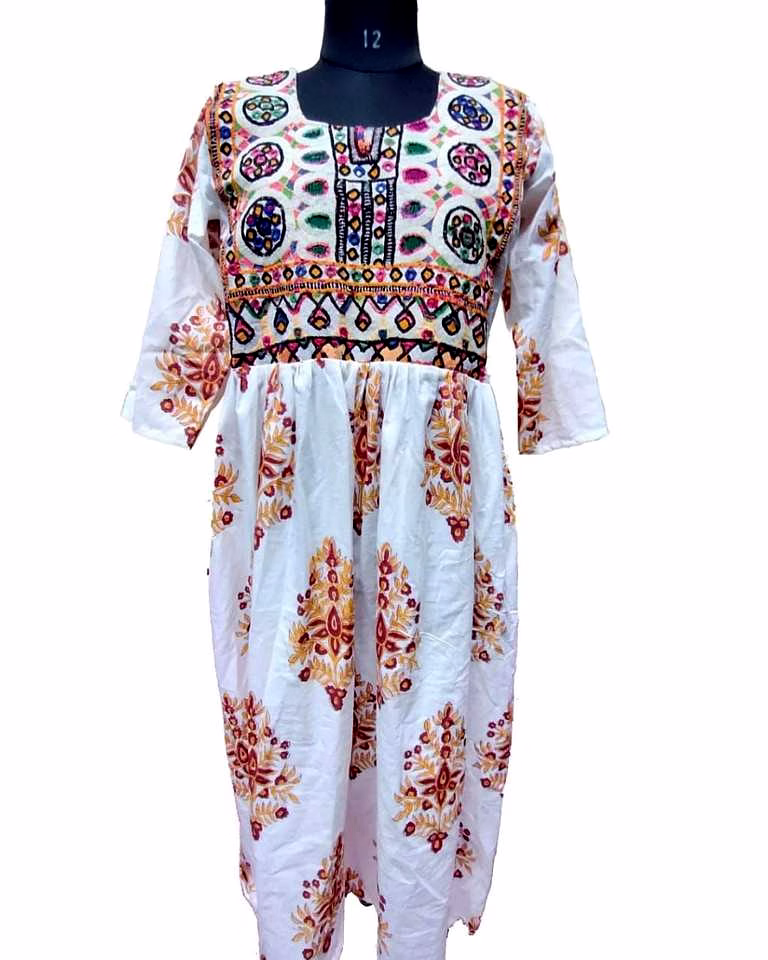 vintage hand-embroidered afghani banjara dress for boutique collections