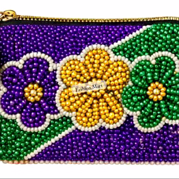 hand beaded mardi gras coin bags supplier