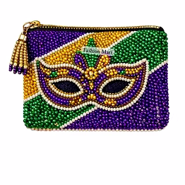 hand beaded mardi gras coin purses for retail stores