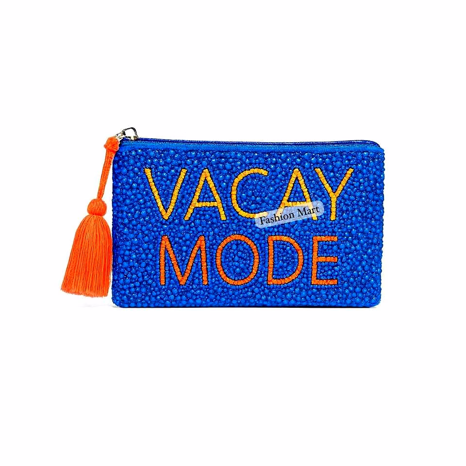royal blue hand beaded clutch exporter