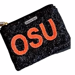 osu beaded canvas mini coin purses for college stores