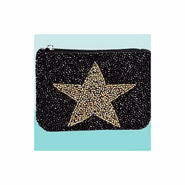 black embroidered canvas mini coin purses for retail stores