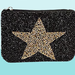 black beaded star coin purses for retail gift shops