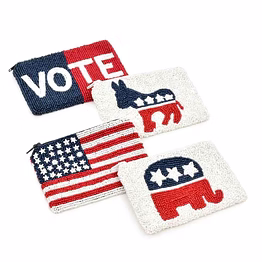 patriotic embroidered mini coin purse exporter
