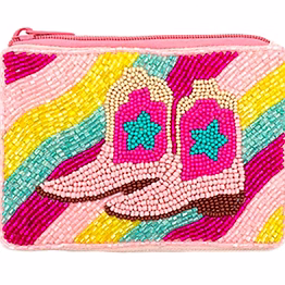 cowgirl seed-beaded coin purses for boutique retailers