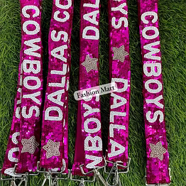 pink sequin dallas cowboys shoulder strap for boutique collections