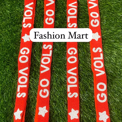 handmade orange-white go vols crossbody bag straps for retail stores