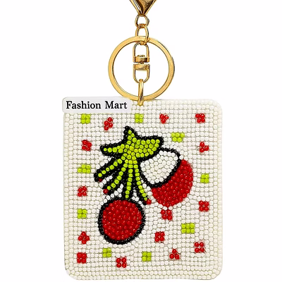 hand-beaded cherry keychains manufacturer and assembly