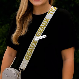 geaux tigers sequin crossbody straps for branded merchandise