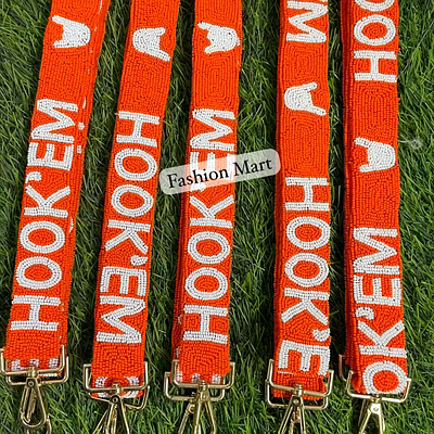 hand-beaded orange bag straps wholesale