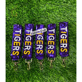 glitter purple and gold keychains for fan shops