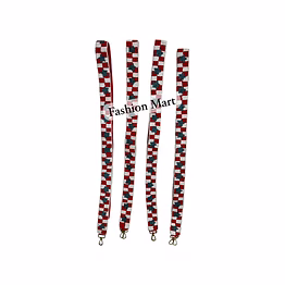 red and white beaded checkerboard bag straps supplier