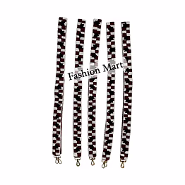 black and brown checkerboard beaded bag straps manufacturer