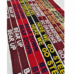 handmade beaded gameday straps for retail stores