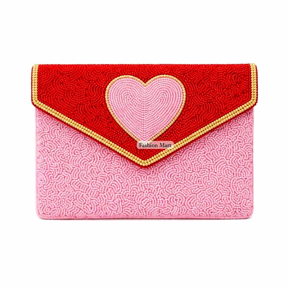 valentine themed hand-beaded clutch bags manufacturer
