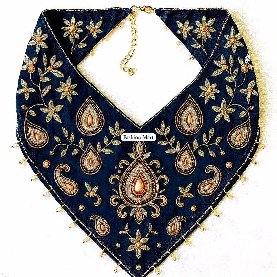 hand-beaded velvet bandanas for boutique accessory lines