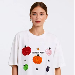 hand beaded women's halloween t-shirts wholesale