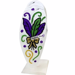 hand-beaded mardi gras knot headbands supplier