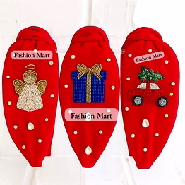 custom beaded embroidered christmas headbands manufacturer