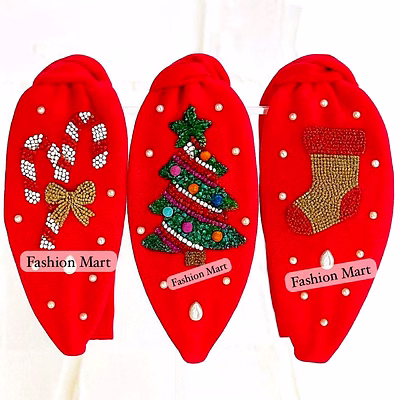 embellished christmas hairbands for boutique kids collections